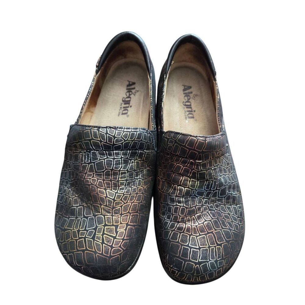 Alegria Keli Pro Fancy Giraffee Clog Leather Shoes